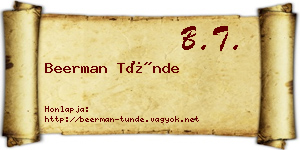Beerman Tünde névjegykártya